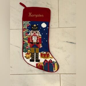 Nutcracker Christmas Stocking with Red and Blue Accents